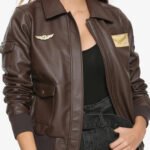 Brie Larson Captain Marvel Flight Bomber Leather Jacket