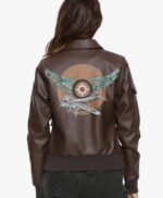 Brie Larson Captain Marvel Flight Bomber Leather Jacket