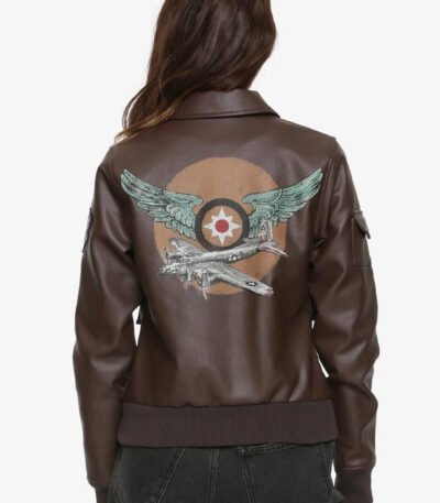 Brie Larson Captain Marvel Flight Bomber Leather Jacket