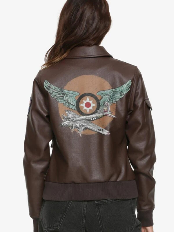 Brie Larson Captain Marvel Flight Bomber Leather Jacket