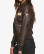 Brie Larson Captain Marvel Flight Bomber Leather Jacket