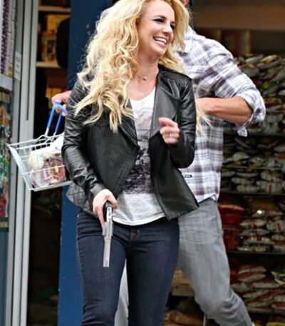 Britney Spears Black Leather Jacket