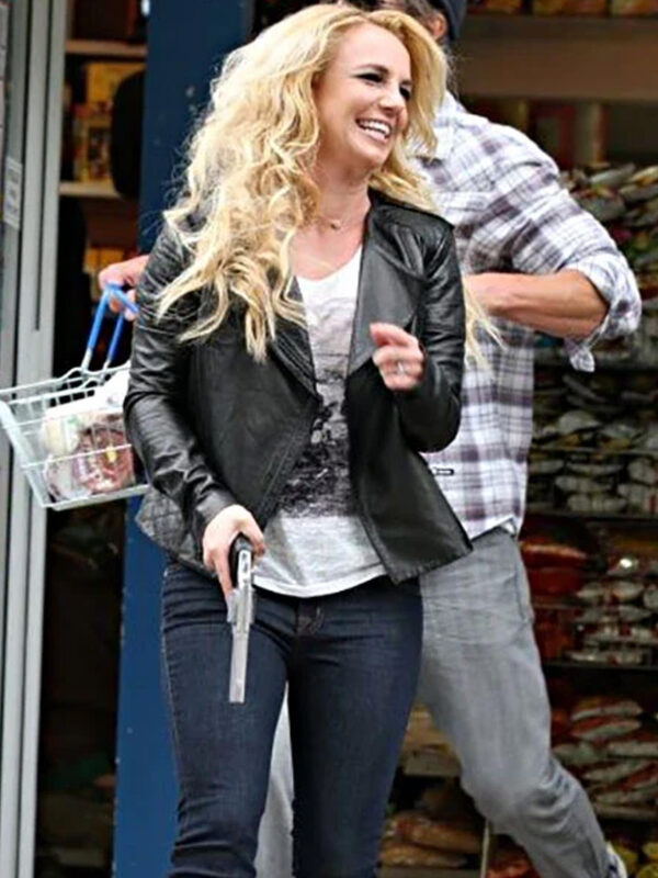 Britney Spears Black Leather Jacket