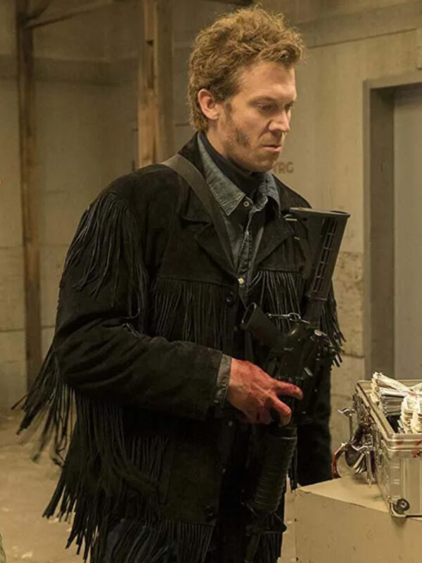 Fargo Mr Wrench Cowboy Black Fringe Leather Jacket