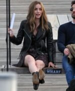 Ghosted 2023 Ana de Armas Black Leather Jacket