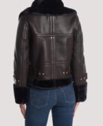 Lianna Genuine Fur Trim Leather Jacket