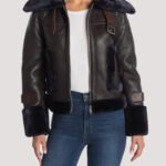 Lianna Genuine Fur Trim Leather Jacket