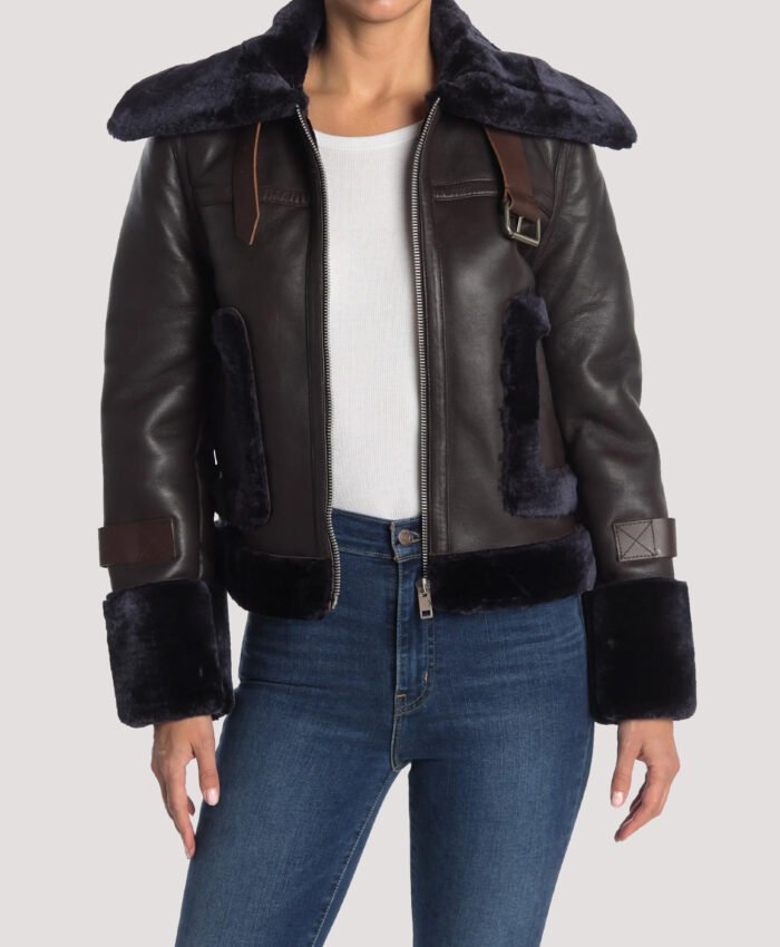 Lianna Faux Fur Trim Leather Jacket