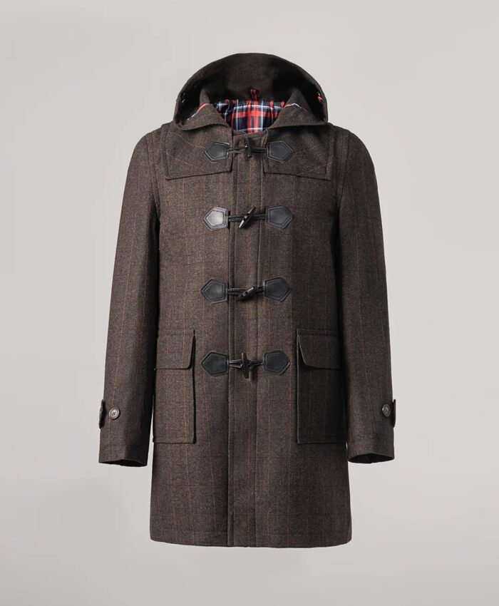 Men's Hooded Duffle Coat Brown