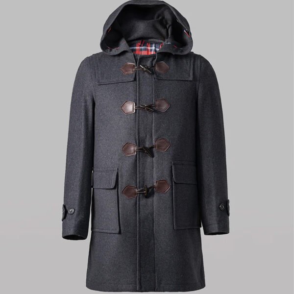 Men's Hooded Duffle Coat Charcoal
