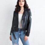 Women Unique Style Star Leather Jacket