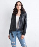 Women Unique Style Star Leather Jacket