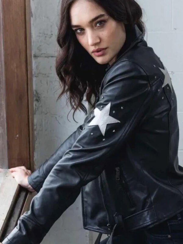 Women Unique Style Star Leather Jacket