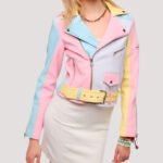 Women’s Rainbow Pastel Faux Leather Jacket