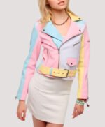 Women’s Rainbow Pastel Faux Leather Jacket