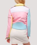 Women’s Rainbow Pastel Faux Leather Jacket