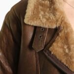 Brown Leather Sheepskin Shearling Jacket Womens