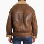 Brown Leather Sheepskin Shearling Jacket Womens