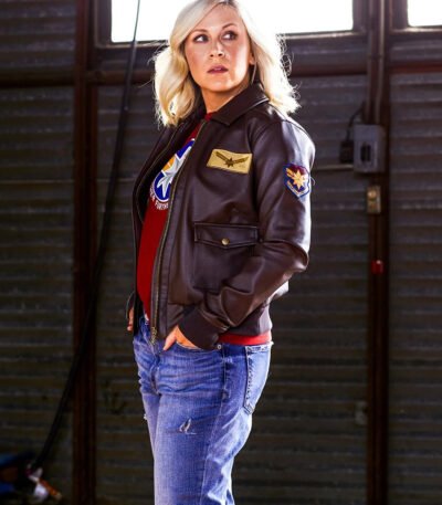 Captain Marvel Flight Bomber Leather Jacket