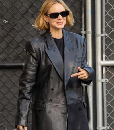 Carey Mulligan Leather Trench Coat