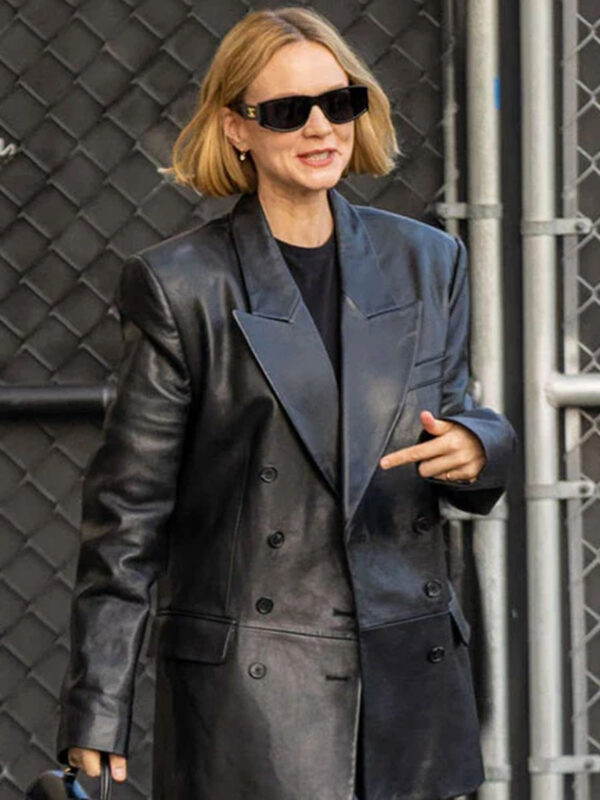 Carey Mulligan Leather Trench Coat