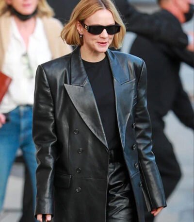 Carey Mulligan Leather Trench Coat