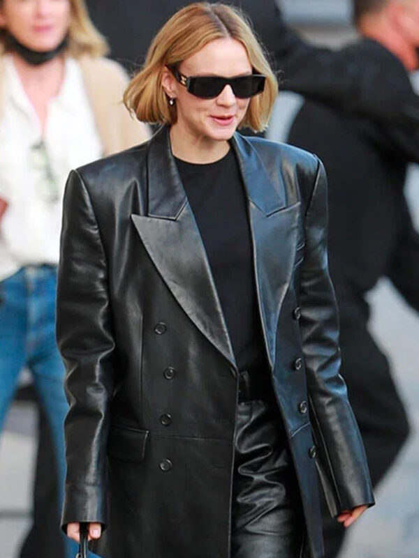 Carey Mulligan Leather Trench Coat