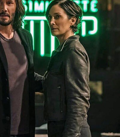 Carrie Anne Moss Leather Jacket The Matrix Resurrections Movie Jacket