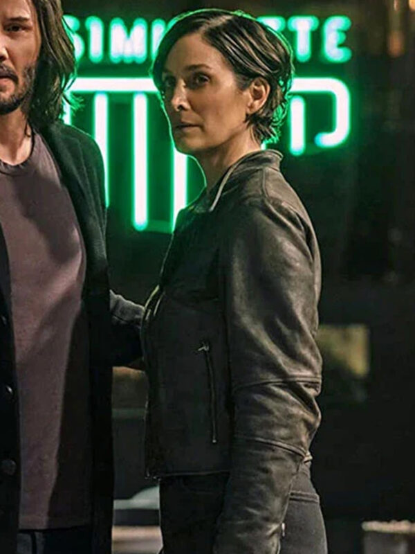 Carrie Anne Moss Leather Jacket The Matrix Resurrections Movie Jacket