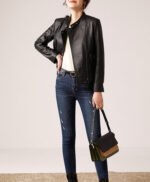 Casual Black Leather Jacket for Women