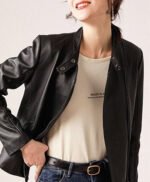 Casual Black Leather Jacket for Women