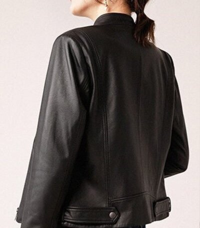 Casual Black Leather Jacket for Women