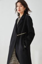 Casual Designer Women Chester Wool Coats Black