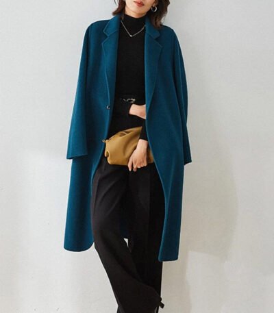 Casual Designer Women Chester Wool Coats Pacific Blue