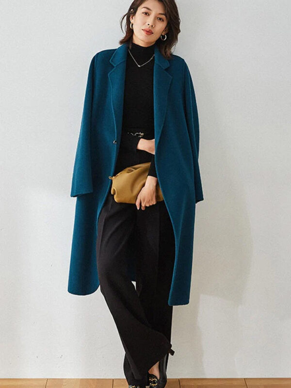 Casual Designer Women Chester Wool Coats Pacific Blue