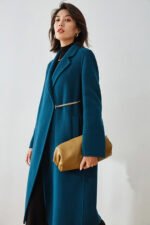 Casual Designer Women Chester Wool Coats Pacific Blue