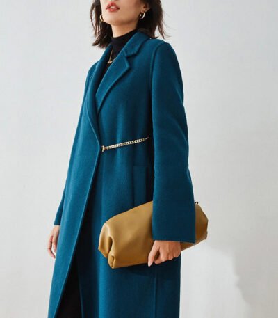 Casual Designer Women Chester Wool Coats Pacific Blue