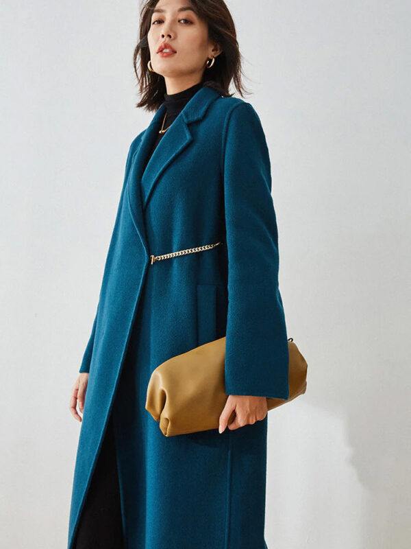 Casual Designer Women Chester Wool Coats Pacific Blue