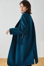 Casual Designer Women Chester Wool Coats Pacific Blue
