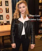 Chloe Grace Moretz Black Leather Jacket