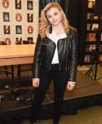Chloe Grace Moretz Black Leather Jacket