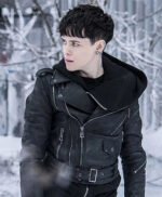 Claire Foy Black Leather Jacket