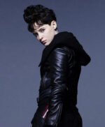 Claire Foy Black Leather Jacket