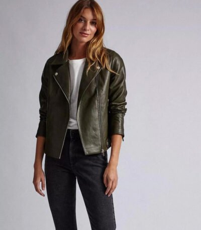 Classic Biker Leather Jacket for Women
