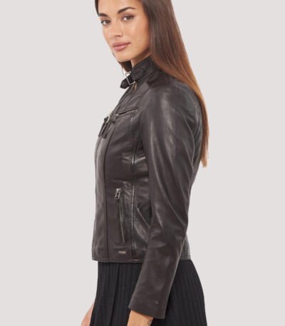 Classics Front Pocket Brown Leather Jacket