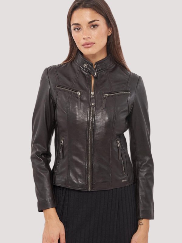 Classics Front Pocket Brown Leather Jacket