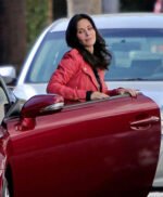 Courteney Cox Red Leather Jacket