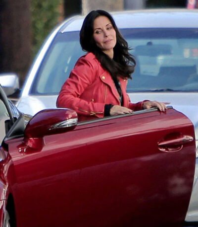 Courteney Cox Red Leather Jacket
