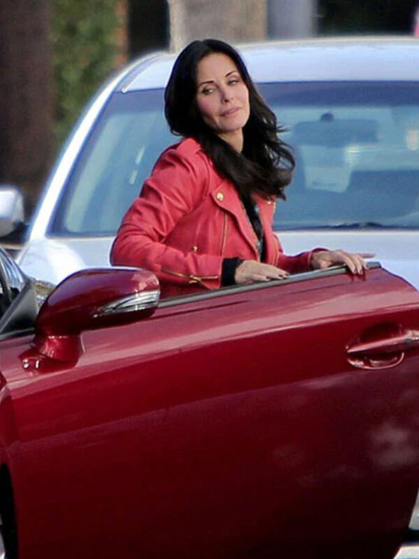 Courteney Cox Red Leather Jacket