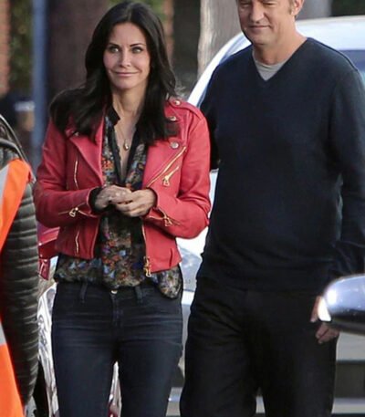 Courteney Cox Red Leather Jacket